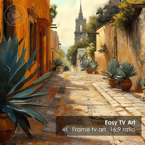 Mexican Street Frame TV Art, Rustic Vintage Alley Scene, Digital Download for Samsung image 4