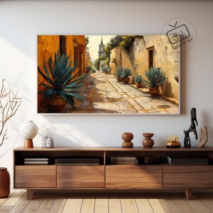 Mexican Street Frame TV Art, Rustic Vintage Alley Scene, Digital Download for Samsung image 6