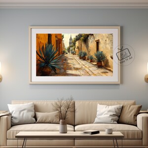 Mexican Street Frame TV Art, Rustic Vintage Alley Scene, Digital Download for Samsung image 7
