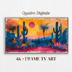 Arte para TV con marco, desierto mexicano, arte hispano del Cinco de Mayo para Samsung TV, descarga digital