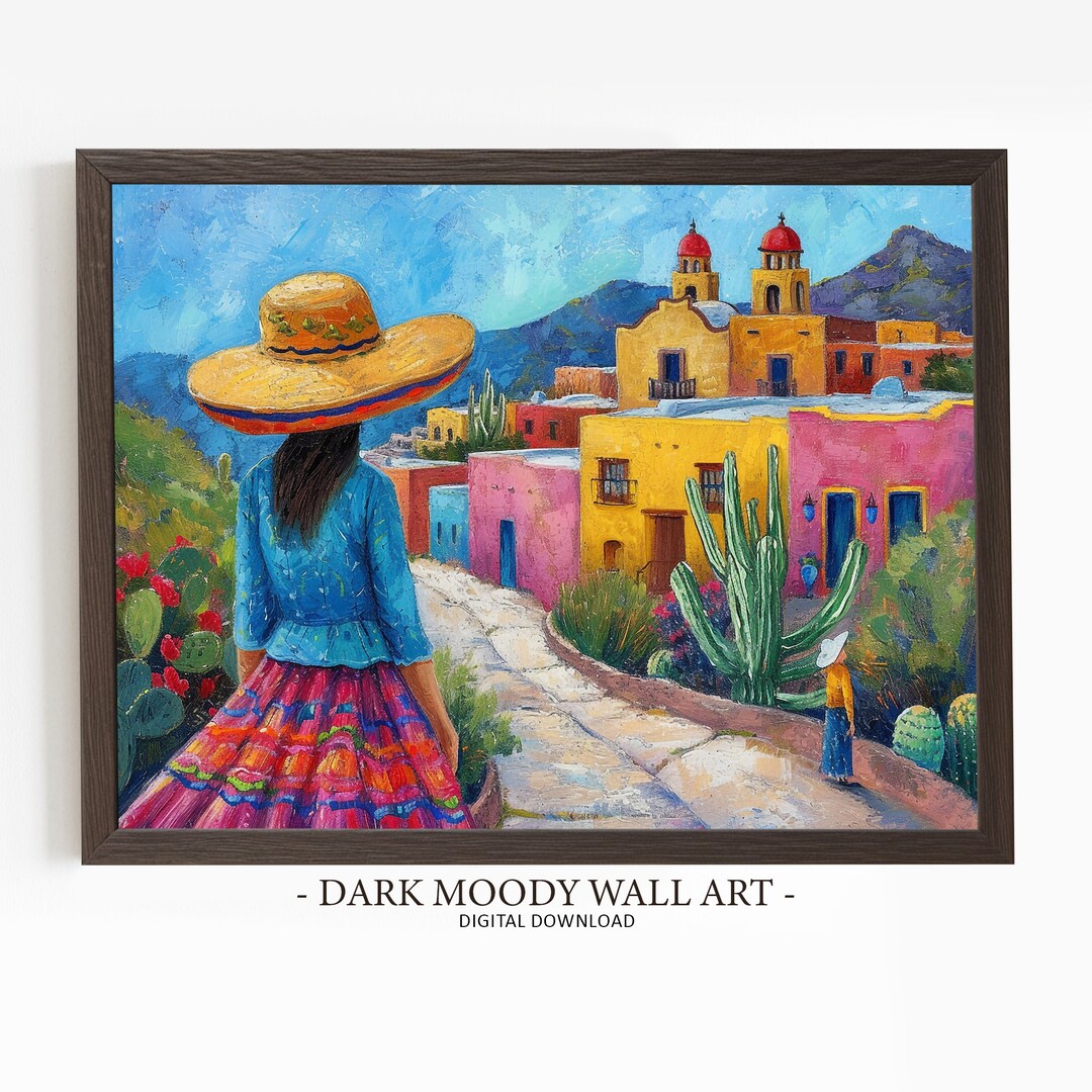 Traditional Mexican Art, Printable Hispanic Wall Art, Mexico Painting ...