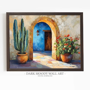 Mexican Print, Printable Mexico Decor, Hispanic Wall Art, Archway Painting