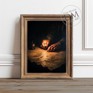 Scène de carte au trésor pirate, art mural imprimable de mauvaise humeur sombre, impression nature morte masculine rustique, téléchargement numérique