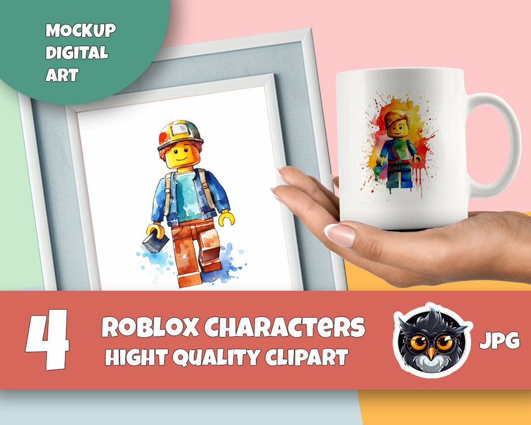 Watercolor Roblox Clipart Cute Roblox Printable Characters - Etsy