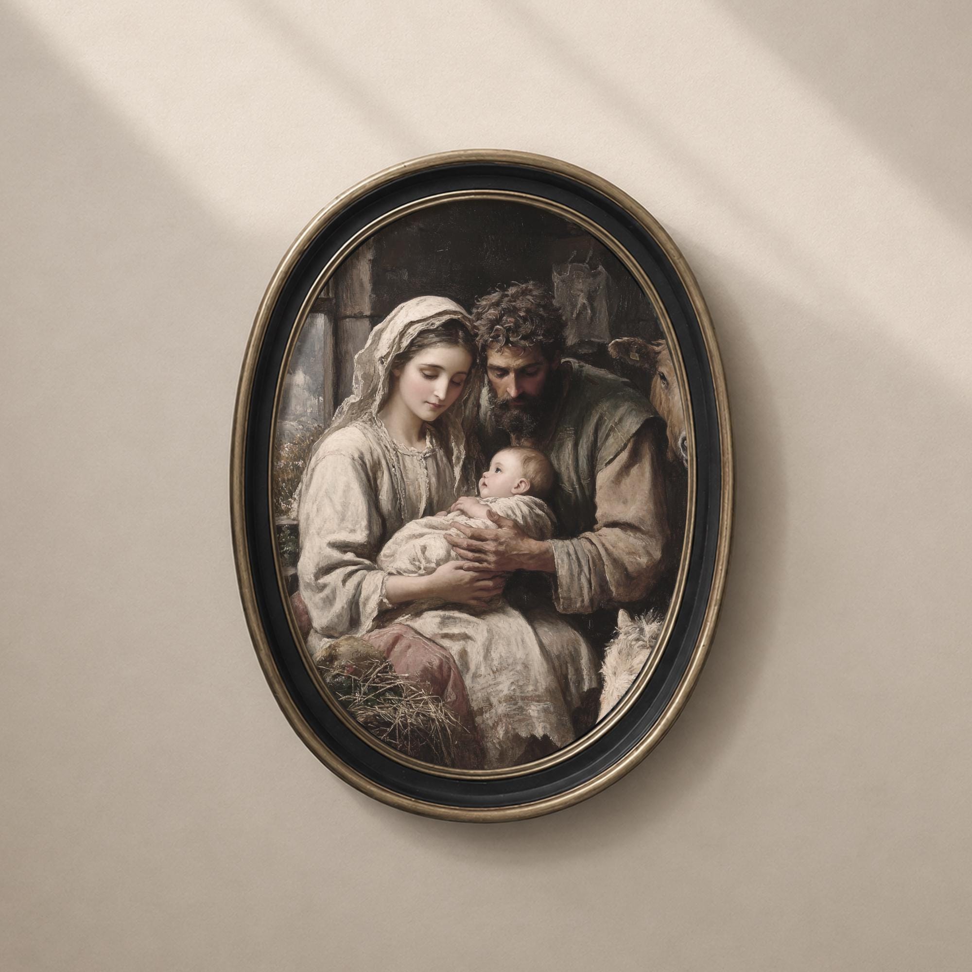 Nativity Wall Art Printable, Holy Family Christmas Scene Print ...
