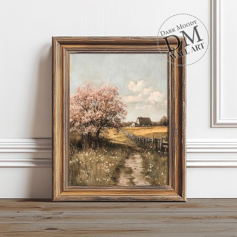 Spring Farmhouse Printable Wall Art, Rustic Country Cottage With ...