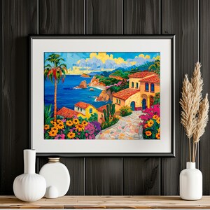 Mexican Folk Art, Printable Mexican Mural, Digital Download, Mexican ...