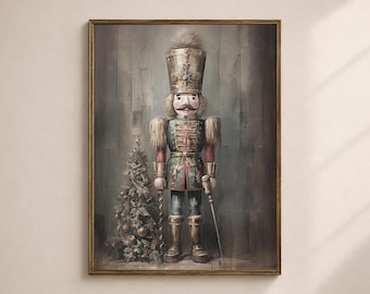 Nussknacker Wand Kunst druckbare, Vintage Weihnachtssoldat Druck, viktorianischer Feiertagsdekor