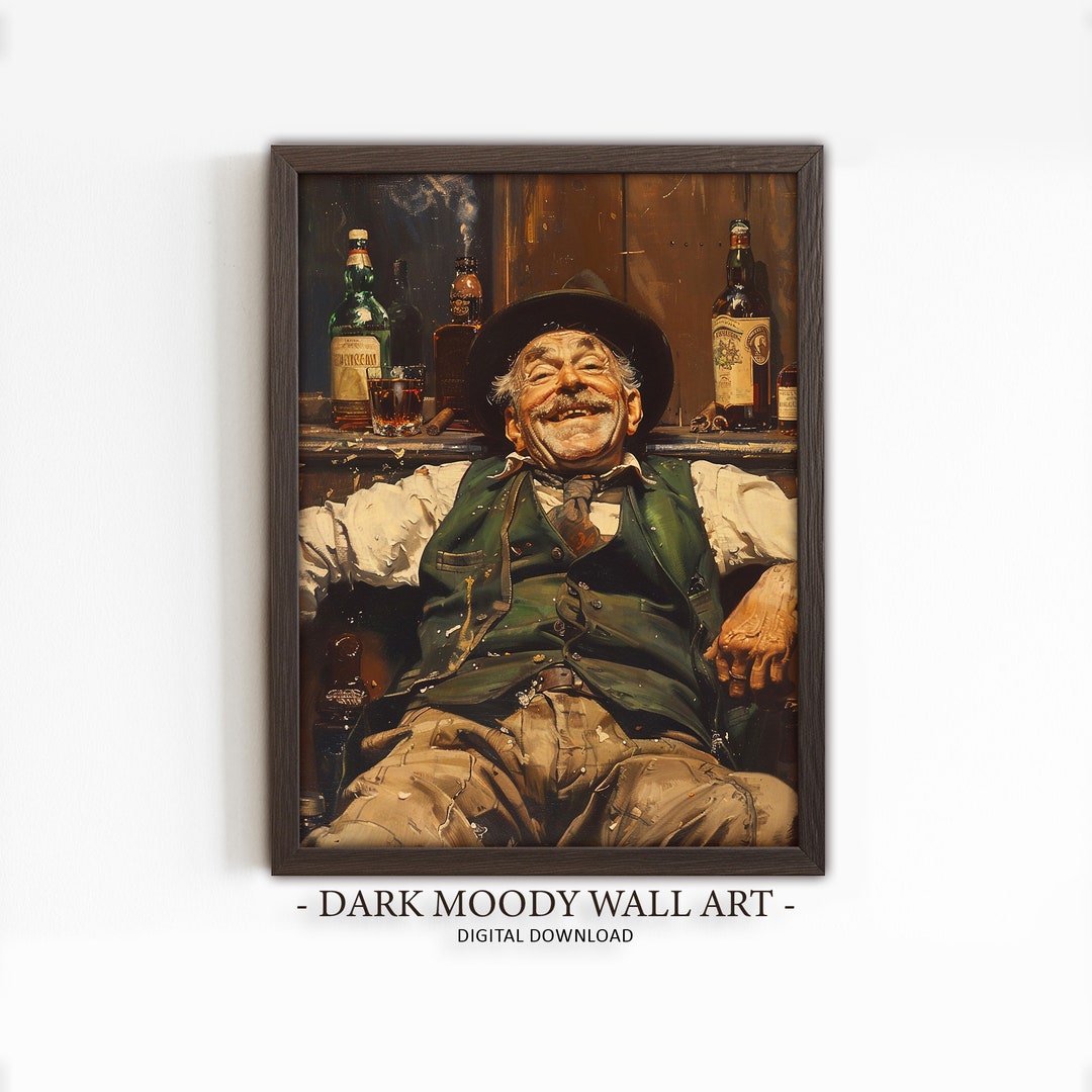 Irish Pub Portrait Printable Wall Art, Whiskey Bar Rustic Tavern Print ...