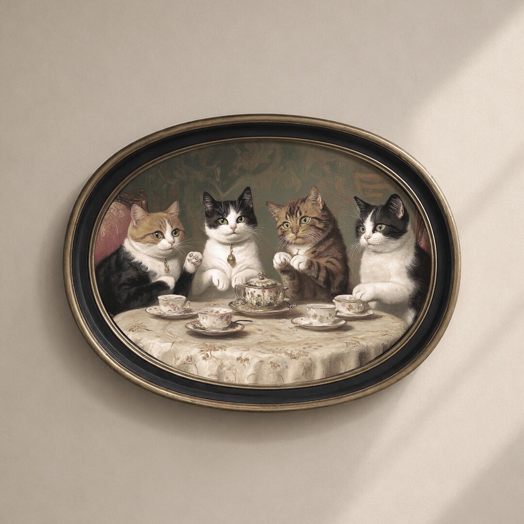unoa kids Victorian cats Black tea Trade Victorian Card Union