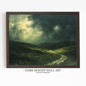 Irische Landschaftsdruck, St. Patrick's Day, dunkles Irland, Malerei, druckbare Wandkunst, irische Landschaft, digitaler Download
