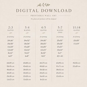 May include: Digital download printable wall art with various aspect ratios and sizes, including 24x36 inches, 20x30 inches, and 16x24 inches. Includes metric measurements such as 60x90 cm, 50x76 cm, and 40x60 cm.
