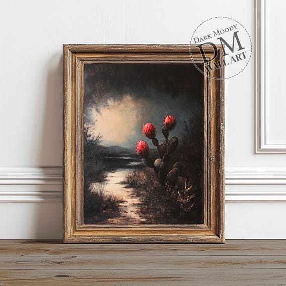 Wste Kaktus Landschaft druckbare Wandkunst, stimmungsvolle Landschaft im  Sdwesten, digitaler Download - Etsy.de