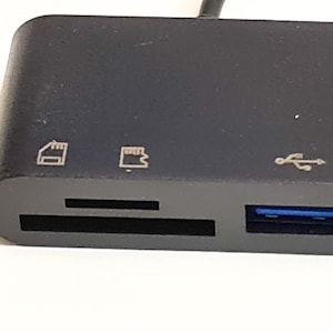 USB C SD Card Reader Adapter, Hub 3 in 1, Typ C zu usb 2.0 + SD + Micro sd, tf Adapter, tf Memory Card Reader, schwarz