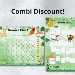 Belohnungstafel für Kinder, König der Löwen, Simba, Musafa, Verhaltenstafel, habit tracker, printable, download, digital