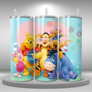 Winnie the Pooh  Tumbler wrap 20oz skinny tumbler ,digital download, printable sublimation image