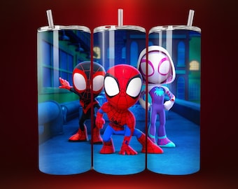 Spidey and his amazing friends Tumbler wrap 20oz skinny tumbler, Spiderman, Spidey png, png,digital download, printable sublimation image