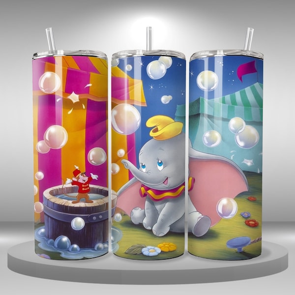 Dumbo dumbo Tumbler wrap 20oz skinny tumbler, Dumbo the flying elephant png, ,digital download, printable sublimation image