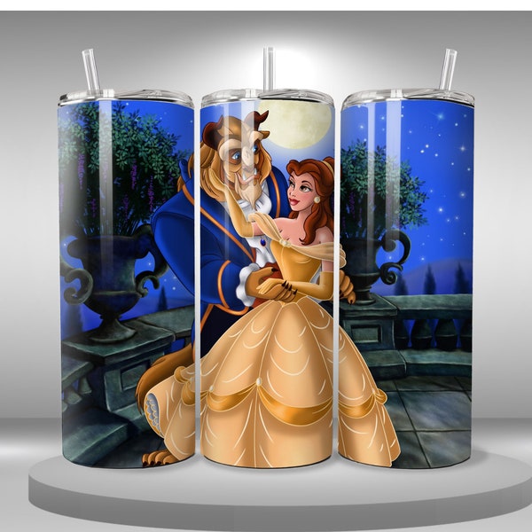 Beauty and the Beast Tumbler wrap 20oz skinny tumbler, Belle png, digital download,  sublimation image, printable