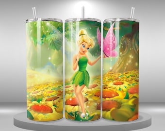 Tinkerbell Tumbler wrap 20oz skinny tumbler, Tinkerbell png, Peter Pan png, digital download, printable sublimation image