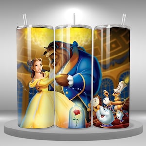 Beauty and the Beast Tumbler wrap 20oz skinny tumbler, Belle png, digital download,  sublimation image, printable