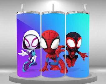 Spidey and his amazing friends Tumbler wrap 20oz skinny tumbler, Spiderman, Spidey png, png,digital download, printable sublimation image