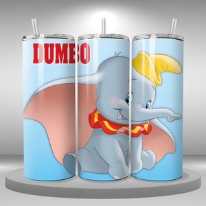 Dumbo  Tumbler wrap 20oz skinny tumbler, Dumbo the flying elephant png, ,digital download, printable sublimation image
