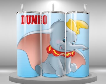 Dumbo  Tumbler wrap 20oz skinny tumbler, Dumbo the flying elephant png, ,digital download, printable sublimation image