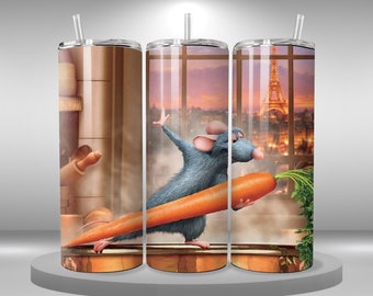 Ratatouille Tumbler wrap vaso delgado de 20 oz, descarga digital, imagen de sublimación imprimible