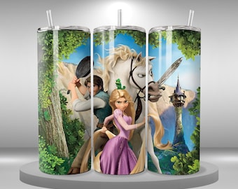 Raiponce princesse Tumbler wrap 20oz skinny tumbler, téléchargement numérique, image de sublimation imprimable