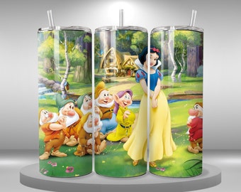 Princess Snowwhite Tumbler wrap 20oz skinny tumbler, Snowwhite png, digital download, printable sublimation image