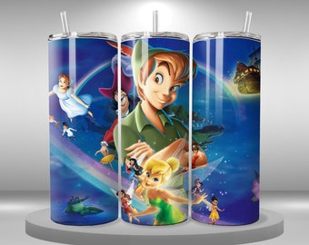 Peter Pan Tumbler wrap 20oz skinny tumbler, Tinkerbell png, digital download, printable sublimation image