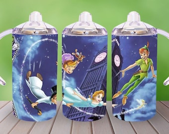 Envoltura para vaso de Peter Pan, vaso delgado de 12 oz, Campanilla png, descarga digital, imagen de sublimación imprimible, impresión digital, envoltura para vaso de 12 oz