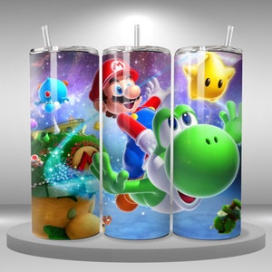 Mario Tumbler wrap 20 oz skinny tumbler, mario, luigi, yoshi, téléchargement numérique, image en sublimation imprimable, téléchargement numérique