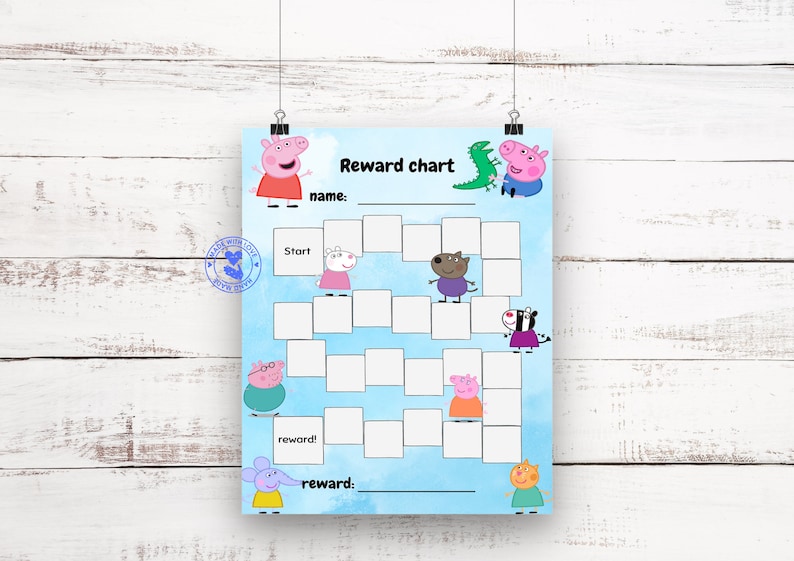 Peppa Pig Reward Chart for Kids, Behaviour Chart, Habit Tracker, Printable, Download, Digital - Etsy