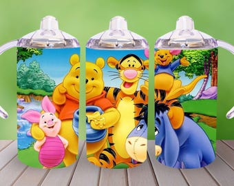 Envoltura para vaso de Winnie the Pooh de 12 oz, descarga digital, imagen de sublimación imprimible
