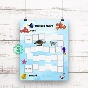 Finding Nemo Sticker Chart Finding Nemo Reward Chart for Kids, Nemo, Marlin, Dory, Finding Dory ...