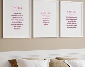 Trendy Christian Wall Art Set | Pink Bible Verse Wall Art | Jesus Poster Set | Christian Aesthetic Printable | Quote Christian Girl Wall Art