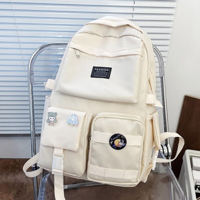 Korean Style Thick Canvas Backpack Book Bag Simple Fashion Travel Cat  Shenhu