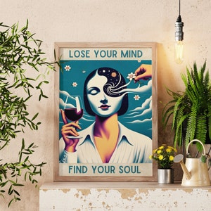 Vintage Poster, Lose Your Mind Find Your Soul, Lose Your Mind Print, Vintage Music-Inspired Wall Art, Retro Poster Print, Music Retro Poster