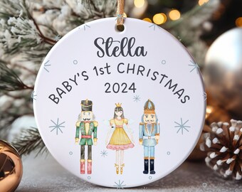 Personalized nutcracker ornament, baby's 1st Christmas, personalized name, cute baby girl nutcracker clara baby shower gift