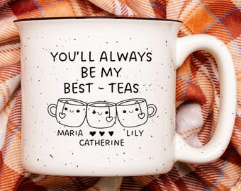 3 best friends personalized mug gift, custom besties mug,  friendship mug, three best friend birthday long distance