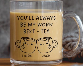 Coworker gift best-tea mug, personalized favorite coworker present, work friend leaving gift