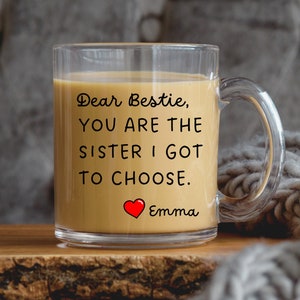 Best friend my chosen sister mug, custom bestie coffee cup, personalized soul sister gift, friendship mug, friend birthday