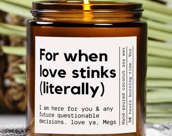 Divorce breakout funny candle, for when love stinks gift