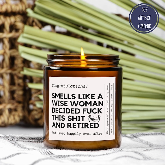 Funny retirement gift, wise woman candle, retired party present