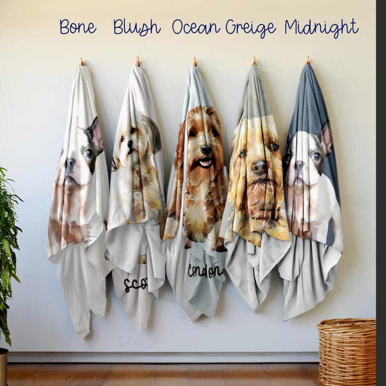 Custom Watercolor Cat Blanket, Personalized Cat Mom Gift, Pet Photo