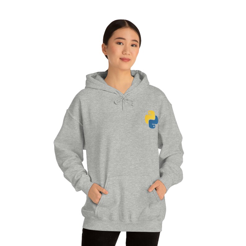 Sudadera con capucha Python Coder, unisex, mezcla de algodón, informática, estilo código, cómoda imagen 3