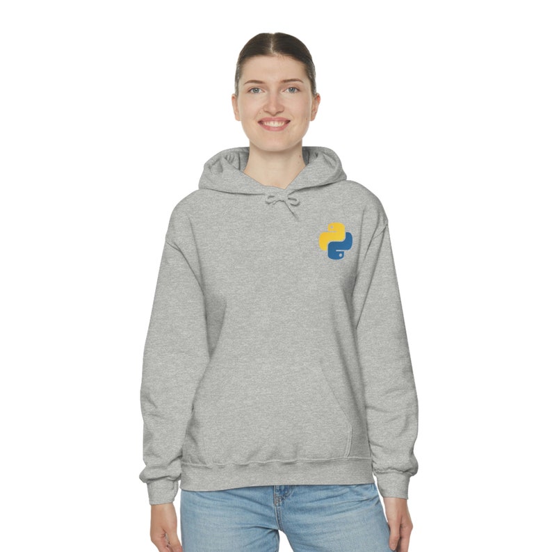 Sudadera con capucha Python Coder, unisex, mezcla de algodón, informática, estilo código, cómoda imagen 5