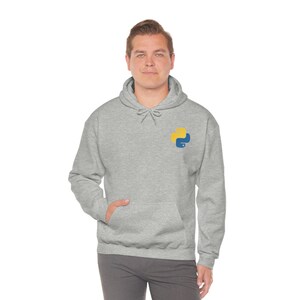 Sudadera con capucha Python Coder, unisex, mezcla de algodón, informática, estilo código, cómoda imagen 6